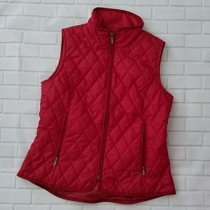 Land's End petite red primaloft vest with trav…